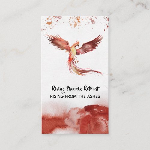   Orange Burgundy Red Feathers Phoenix Flame Business Card