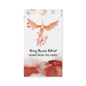 *~*  Orange Burgundy Red Feathers Phoenix Flames Business Card