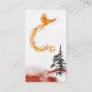 *~* Orange Burgundy Red Phoenix Rising Pine Trees Business Card