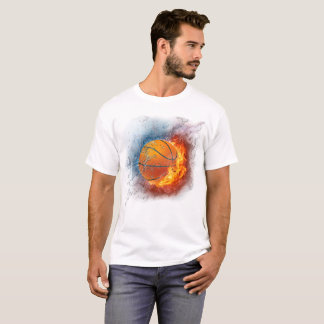 Orange burning basketball , NBA Basketball Sport T-Shirt