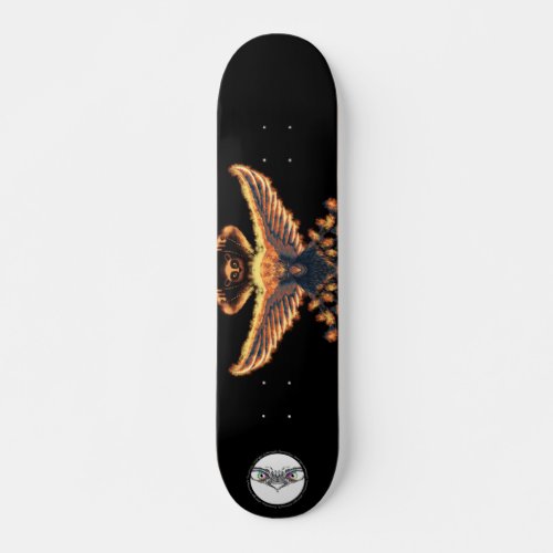 Orange burning phoenix Ghostly Panda Patrol Skateboard