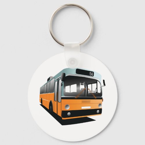 Orange Bus Keychain