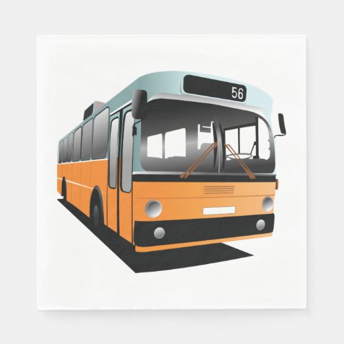 Orange Bus Napkins