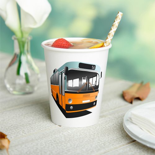 Orange Bus Paper Cups