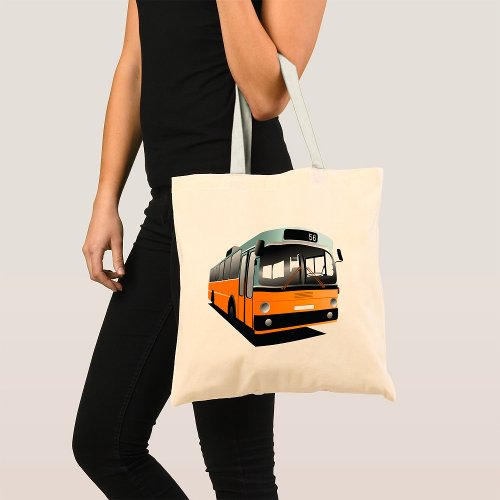 Orange Bus Tote Bag