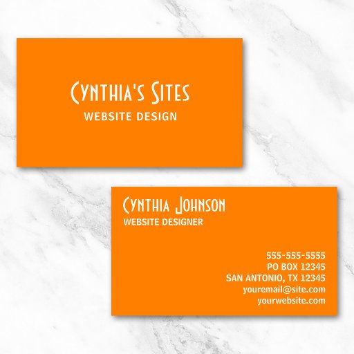 Customizable Orange Business Card