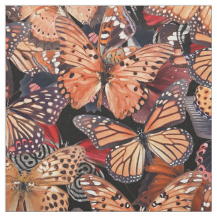 Orange Butterflies Fabric