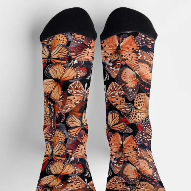 Orange Butterflies  Socks (Top)