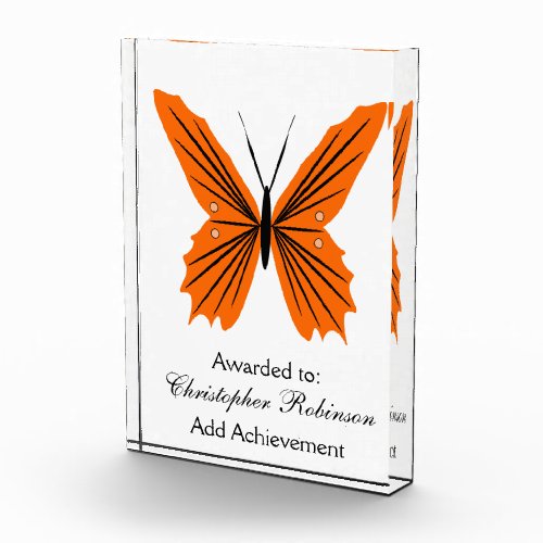 Orange Butterfly Acrylic Award