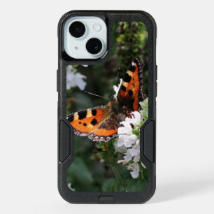 Orange Butterfly and White Blossoms iPhone 15 Case