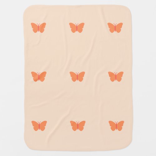 Orange Butterfly Baby Blanket