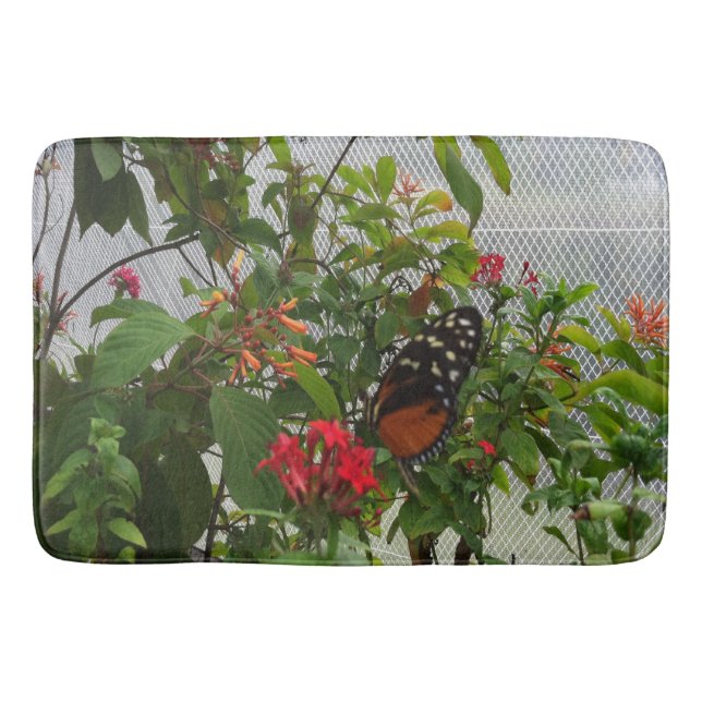 ORANGE BUTTERFLY BATHROOM MAT (Front)