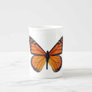 Orange Butterfly Bone China Mug