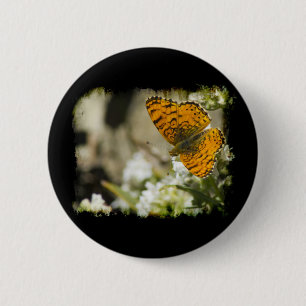 Orange Butterfly Button