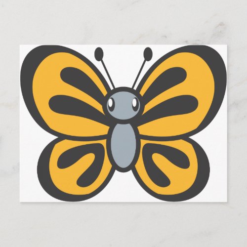 Orange Butterfly Cartoon Postcard