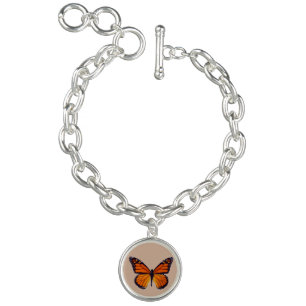 Orange Butterfly Charm Bracelet