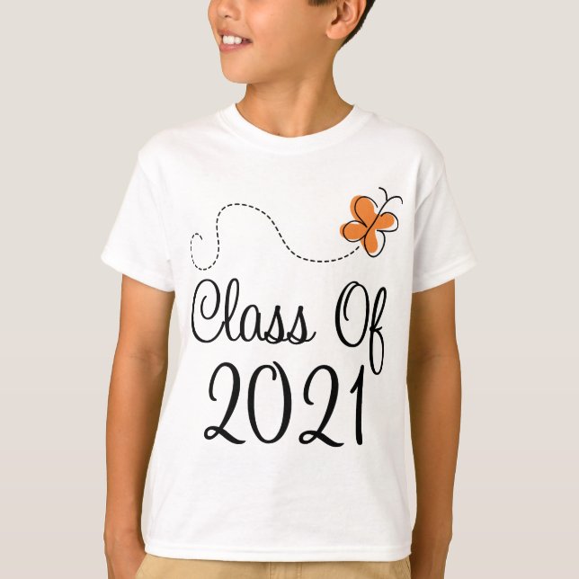 Orange Butterfly Class of 2021 T-Shirt (Front)