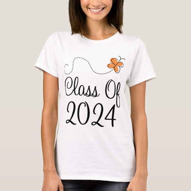 Orange Butterfly Class of 2024 T-Shirt (Front)