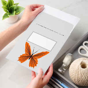 Orange Butterfly Design Any Colour Background Envelope Mailers