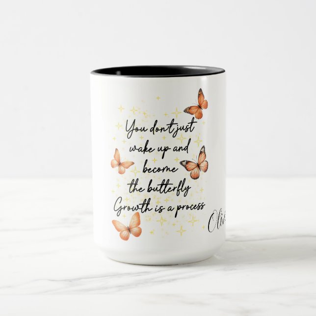 Orange Butterfly Design  Mug (Center)