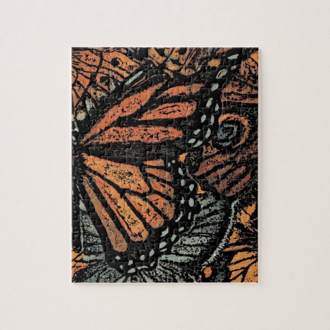 Orange butterfly fantasy abstract art jigsaw puzzle (Vertical)