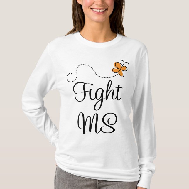 Orange Butterfly Fight MS Tee (Front)