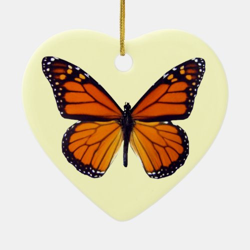 Orange Butterfly Heart Ornament
