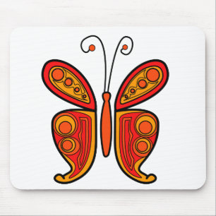 Orange butterfly illustration mouse pad