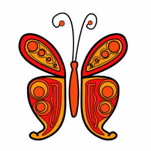 Orange butterfly illustration statuette