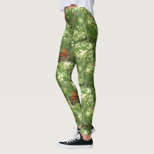 Orange Butterfly Leggings with Personalized Name