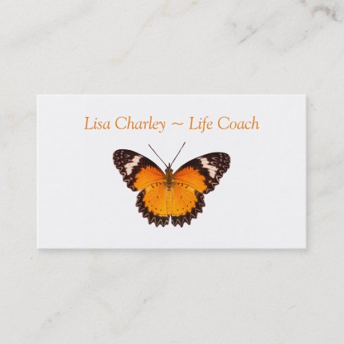 Orange Butterfly Life Coach Business Card