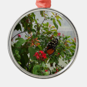 ORANGE BUTTERFLY METAL ORNAMENT