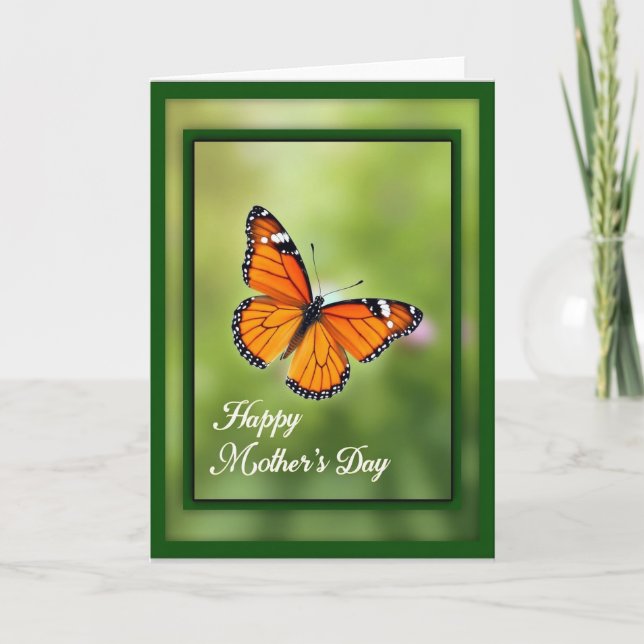 Orange Butterfly Mothers Day Card (Front)