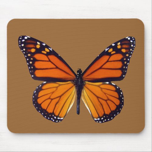 Orange Butterfly Mouse Pad