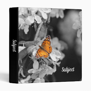 Orange Butterfly On Apple Blossom Binder