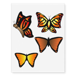 Orange butterfly temporary tattoos
