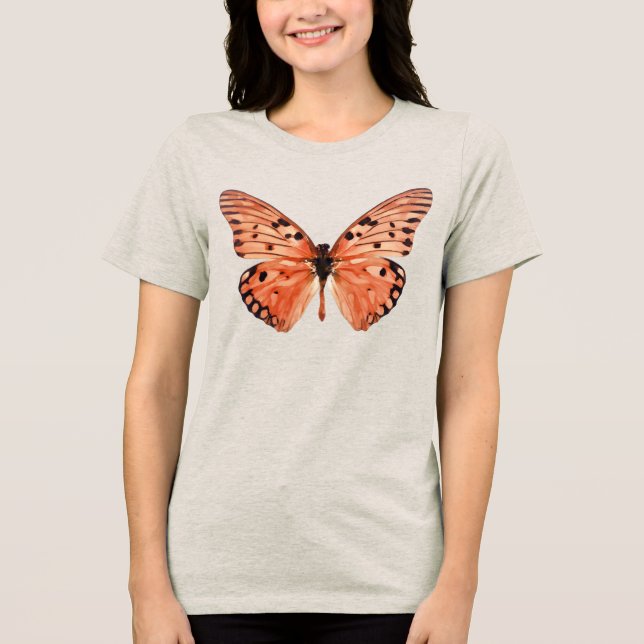 Orange Butterfly Tri-Blend Shirt (Front)