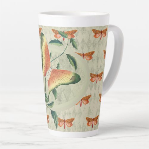 Orange Butterfly Vine Latte Mug