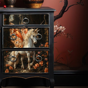 Orange Butterfly Winged Unicorn Decoupage  Tissue Paper