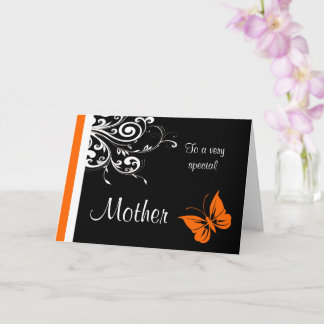 Orange Butterly Swirls Mother's day cards