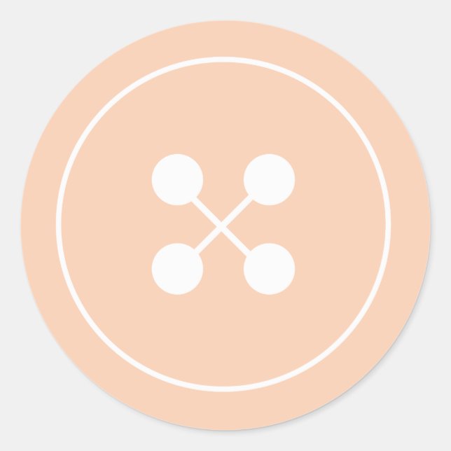 Orange Button Baby Shower Favor Sticker (Front)