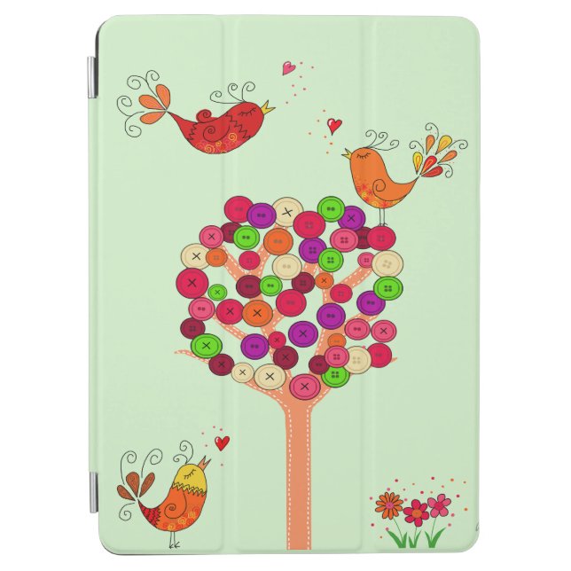 Orange Button Tree iPad Air Cover (Front)