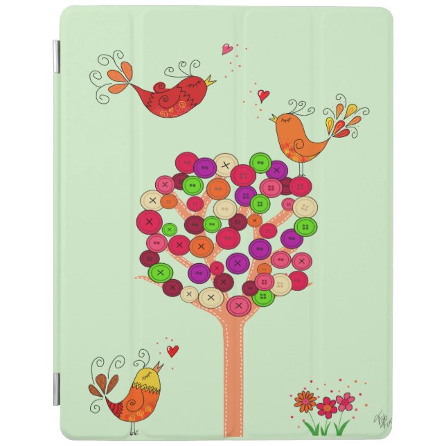 Orange Button Tree iPad Air Cover (Front)