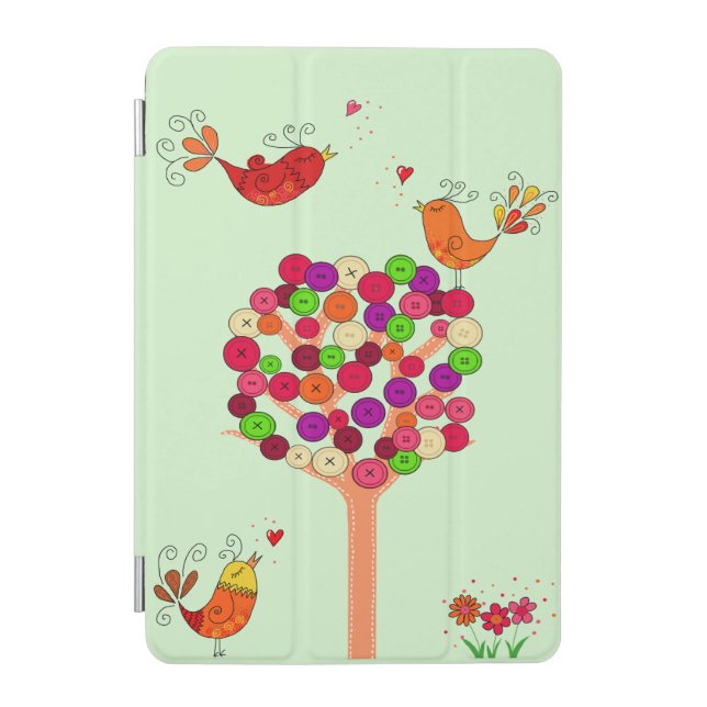 Orange Button Tree iPad Mini Cover (Front)