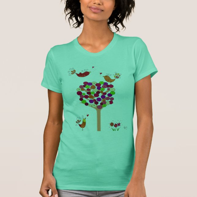 Orange Button Tree T-Shirt (Front)