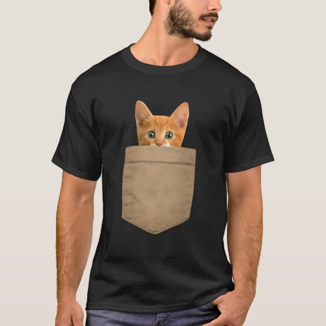 Orange Ca Kitty In My Your Pocket T-Shirt (Front)