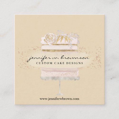 Orange cake dessert pastry gift basket service square business card