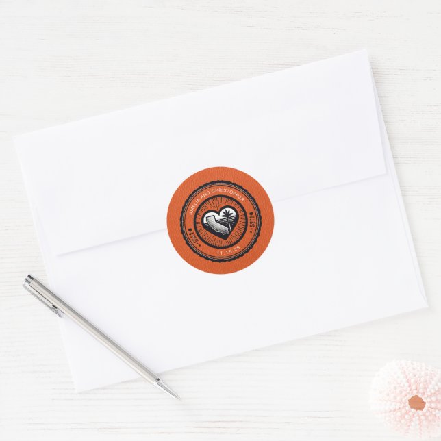 Orange California Passport Classic Round Sticker (Envelope)