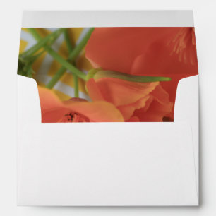 Orange California poppies on chevron background Envelope