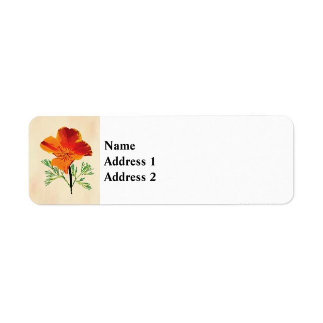 Orange California Poppy Label (Front)